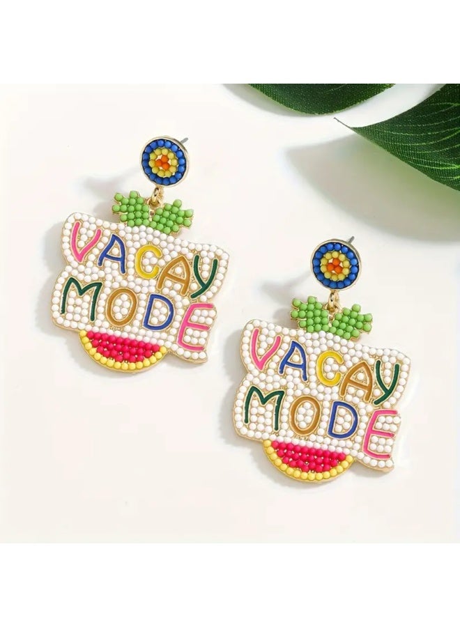 Just Pretty Corner Spring and Summer Bohemian Rice Bead vacay mode Earrings - Image 2