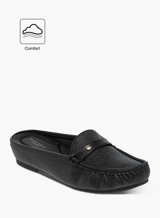 Flora Bella By Shoexpress Flora Bella Textured Slip-On Comfort Mules