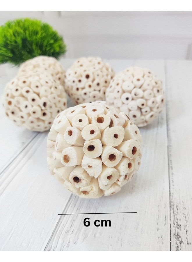 JOYNAGAR Natural Sola Wood Atta Ball Birds Foraging Toys for Cockatiels, Parrots, Budgies, Conures | 6 cm | Pack of 10 Pcs (Standard) - Image 3