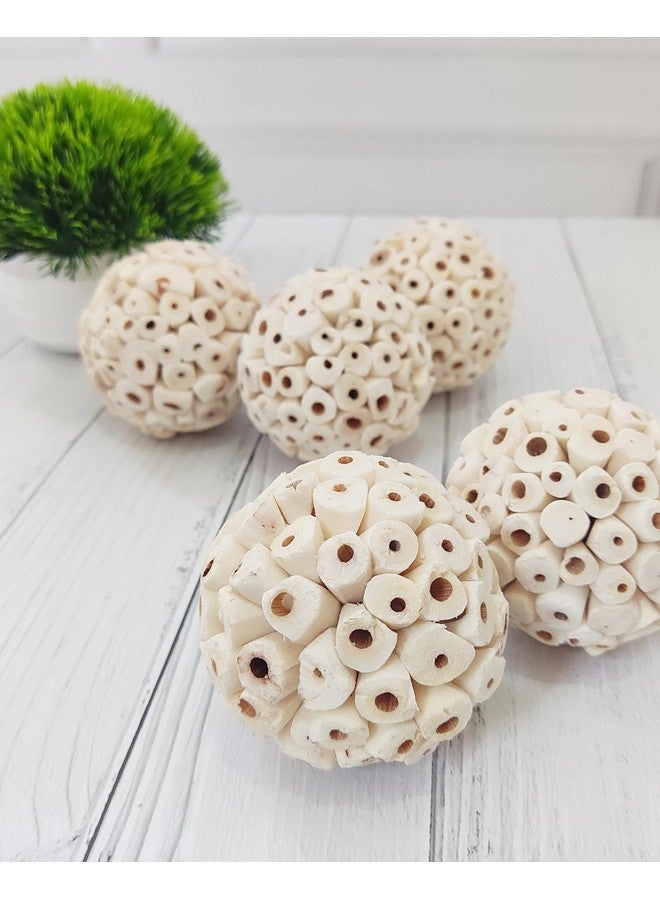 JOYNAGAR Natural Sola Wood Atta Ball Birds Foraging Toys for Cockatiels, Parrots, Budgies, Conures | 6 cm | Pack of 10 Pcs (Standard) - Image 2