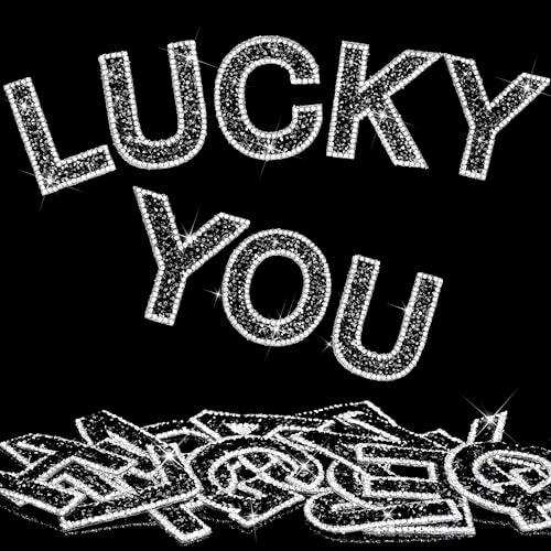 Locacrystal 34Pcs Rhinestone Letter Stickers Bling Glitter Alphabet AZ Letters SelfAdhesive Crystal Rhinestones Word Sticker Iron on Letters for Clothing Art Crafts DIY DecorsBlackWhite224 - Image 1
