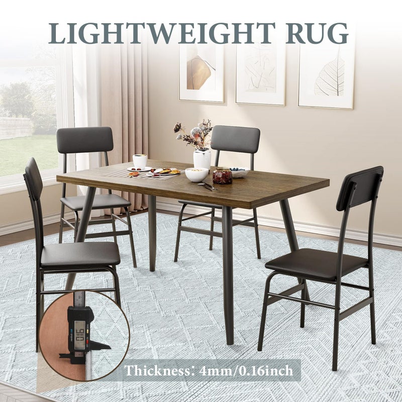 Aoyaomi Area Rug for Living Room 9x12: Large Washable Boho Moroccan Rugs Geometric Neutral Rug, Non-Slip Foldable Morden Farmhouse Indoor Floor Carpet for Bedroom Dining Table Home(Modern Grey,9'x12') - Image 5