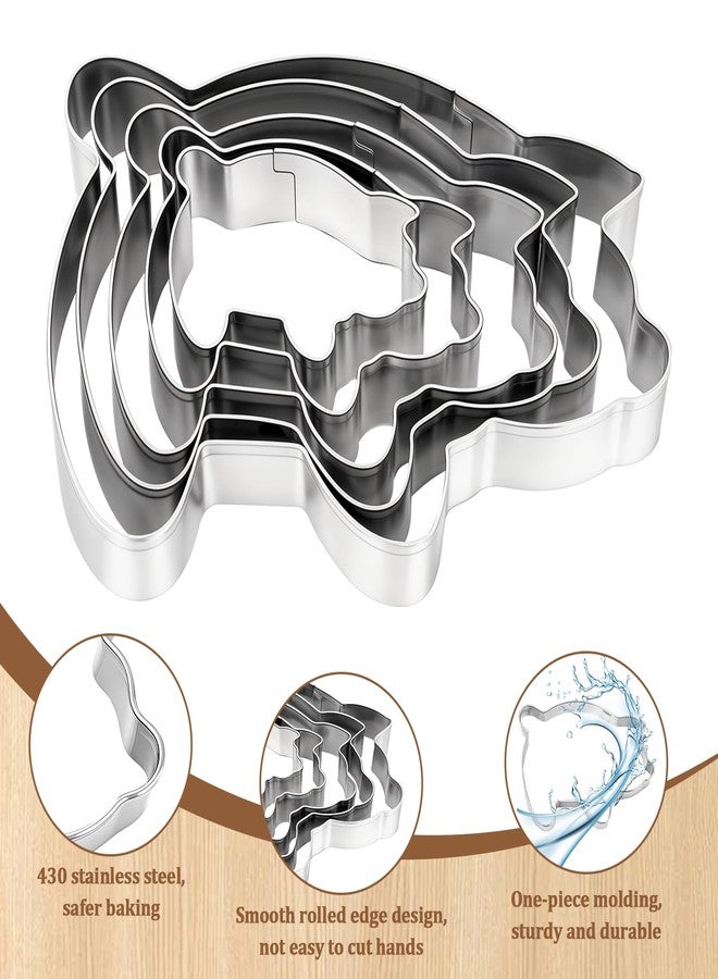 Styquenzer 5 Pcs Pig Cookie Cutter Mexican Set Pig Cookie Cutter Mexican Set, Concha Marranitos & Puerquito Shapes, 5.5"-2.0" - Image 3