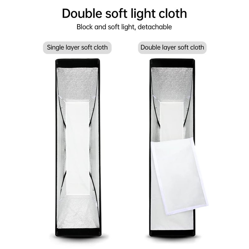 Godox 2PCS FW30x120cm/12 x47 Bowens Mount Strip Honeycomb Grid Softbox,Detachable Strip Soft Box with Bowens Mount Speedring,Curved Grid Softbox for Studio Strobe Flash Portrait Product Photography - Image 3