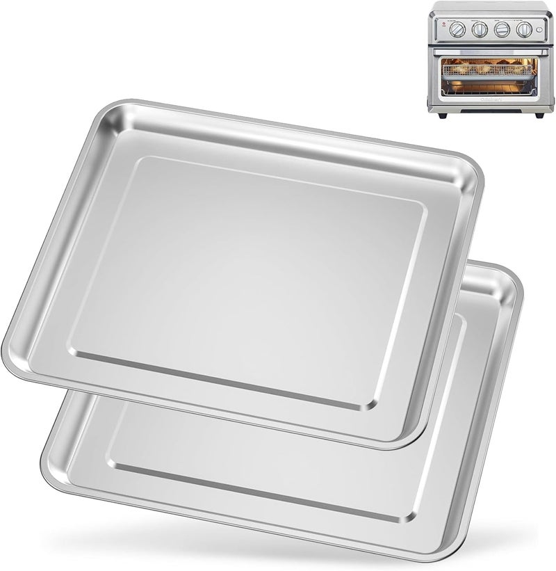 SettleDown Stainless Steel Baking Tray Pan Compatible with Cuisinart Airfryer TOA-060 and TOA-065 (2 PCS Tray Pan) - Image 1
