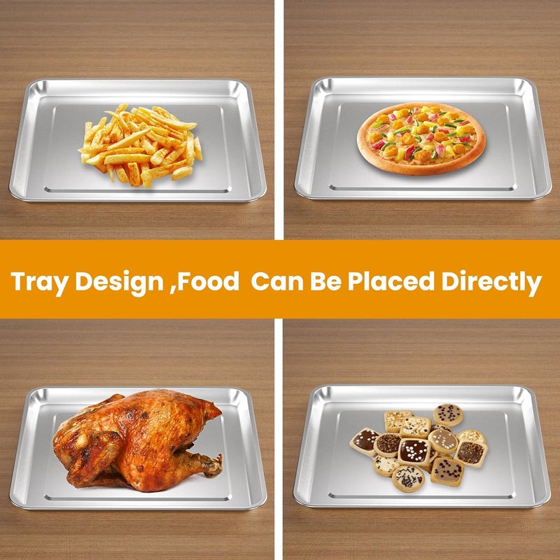 SettleDown Stainless Steel Baking Tray Pan Compatible with Cuisinart Airfryer TOA-060 and TOA-065 (2 PCS Tray Pan) - Image 5