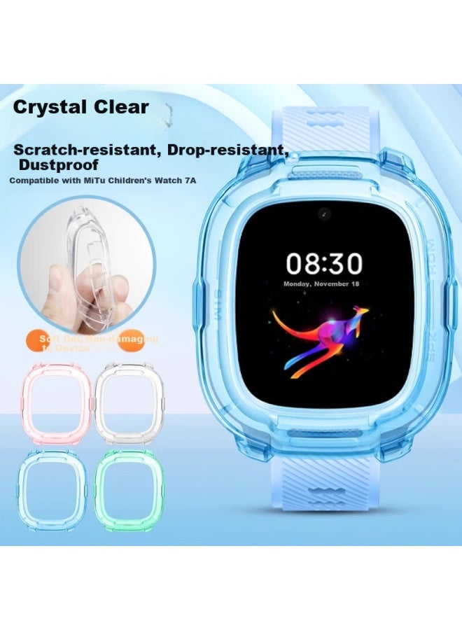 Chensong Tpu Protective Case For Xiaomi Mitu Kids Phone Watch 7a, Half-frame Shockproof Slim Cover For Mitu 7a Children's Watch