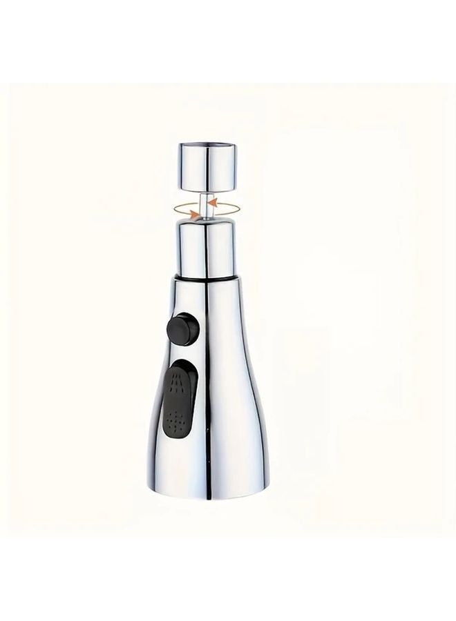 Silvery 360 Rotating Faucet Extender 3 in 1 Anti Splash Spray Head 3 Water Modes - Image 1