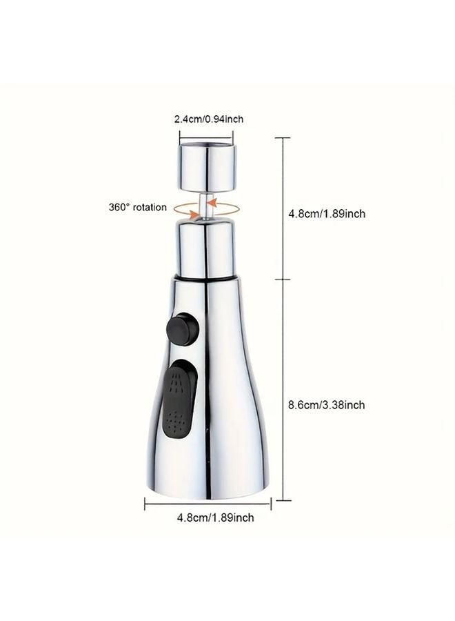 Silvery 360 Rotating Faucet Extender 3 in 1 Anti Splash Spray Head 3 Water Modes - Image 5