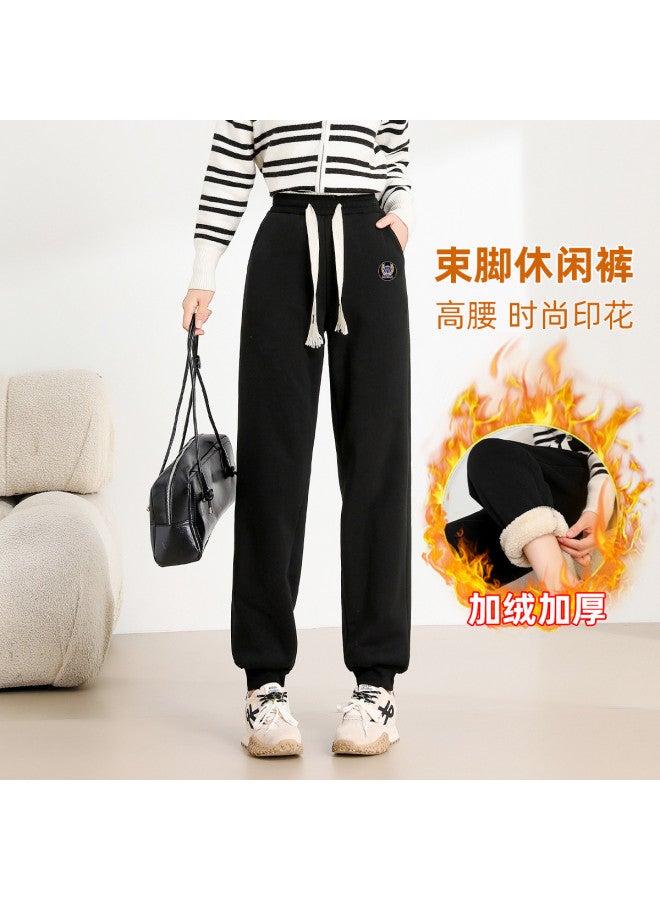 Baleno Autumn Winter Fleece Knitted Casual Pants Women Warm Comfortable Elegant Casual Cuffed Sports Pants - Image 2