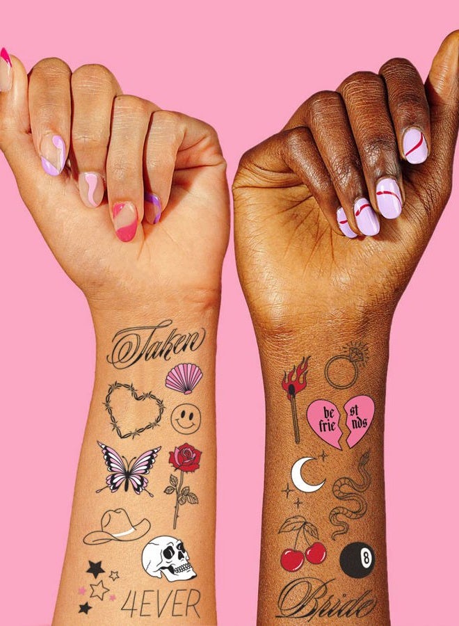 xo, Fetti Realistic Bachelorette Temporary Tattoos - 100 Foil Styles | Bachelorette Party Decoration, Bridesmaid Favor, Bride to Be Gift + Bridal Shower Supplies - Image 3