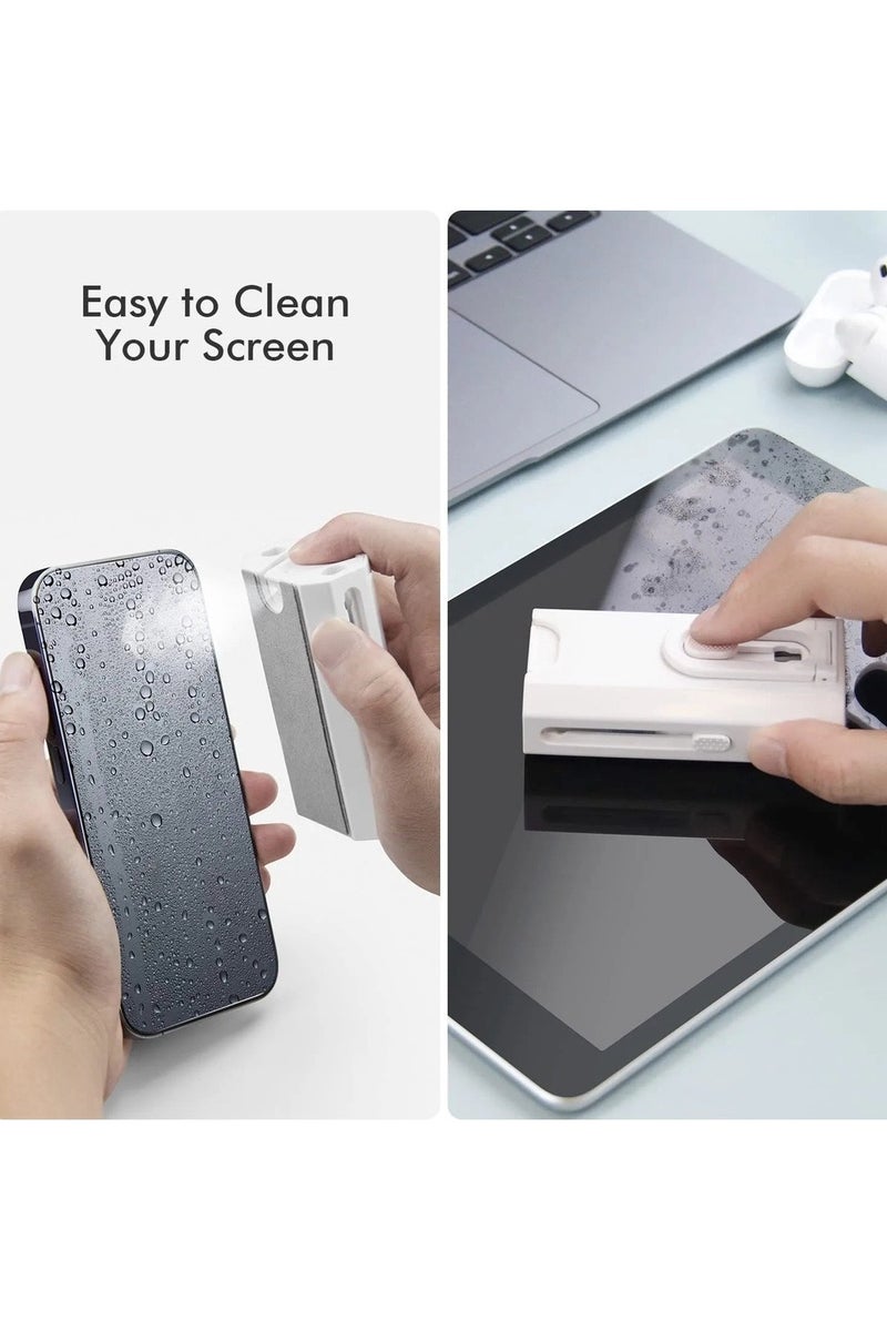 مجموعة تنظيف لوحة المفاتيح 8 في 1، مجموعة تنظيف الأجهزة الإلكترونية المحمولة، مجموعة تنظيف سماعات الأذن لسماعات AirPods مع فرشاة، أدوات تنظيف متعددة الاستخدامات لأجهزة الكمبيوتر المحمولة، والحواسيب الشخصية، ولوحات المفاتيح، وسماعات الأذن، والهواتف المحمولة. - Image 5