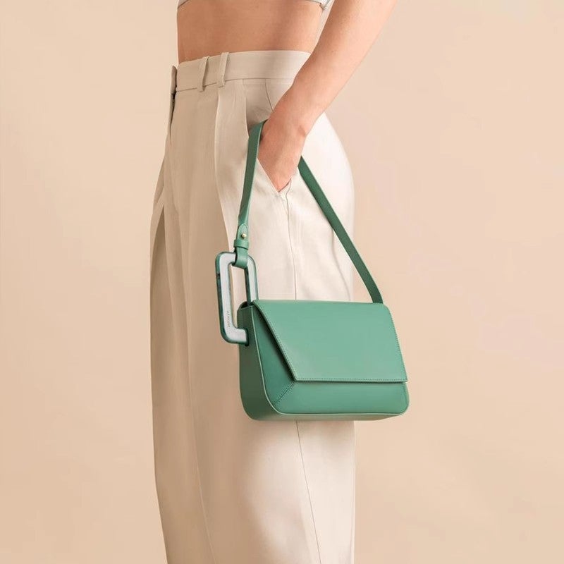 Underarm Bag Female Niche Design Sense 2023 New Popular Geometric Small Square Bag Advanced Texture Portable Shoulder Bag - Image 3