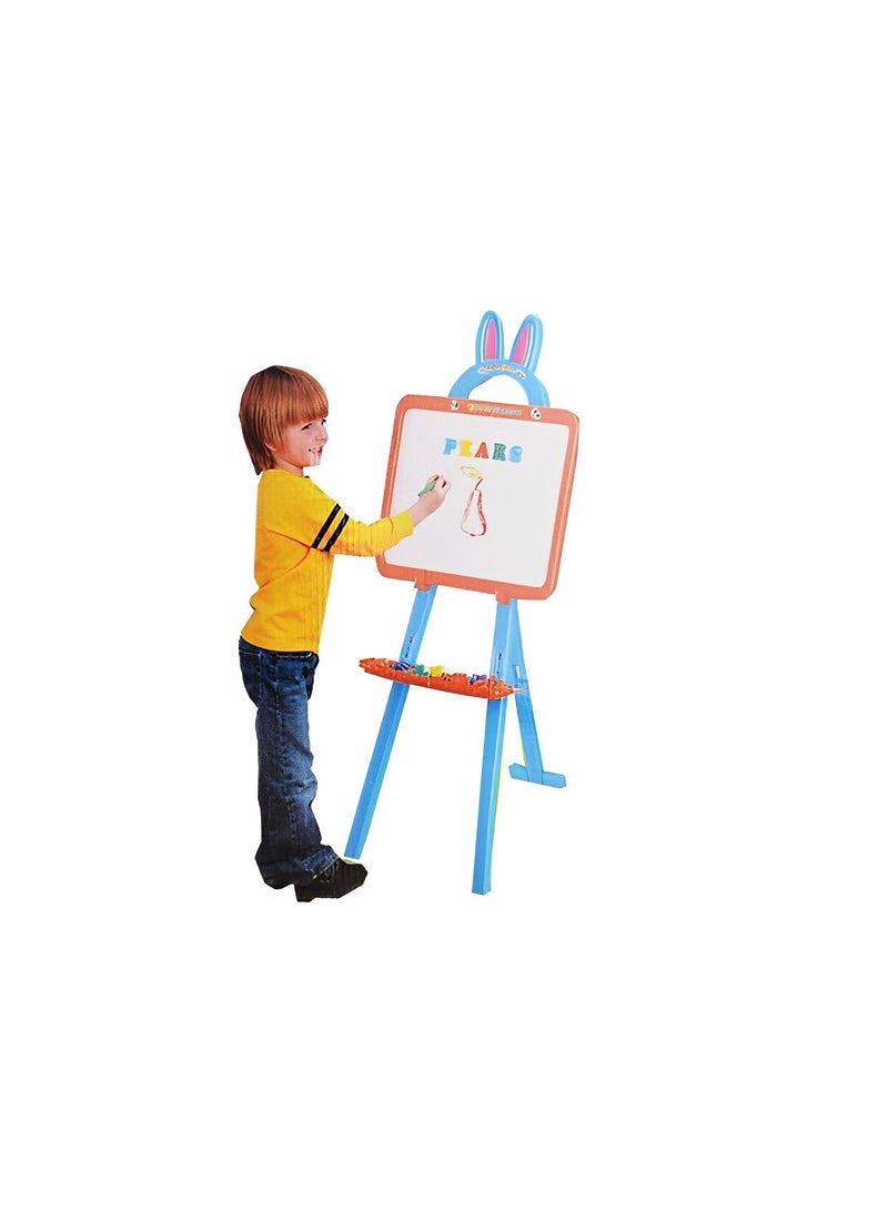 Easel Board for Kids 3 in 1 Dry Erase White Board Magnetic Board And Chalk Board Drawing Art Activity for Artists with Learning Alphabet And Magnetic Numbers  - Image 1
