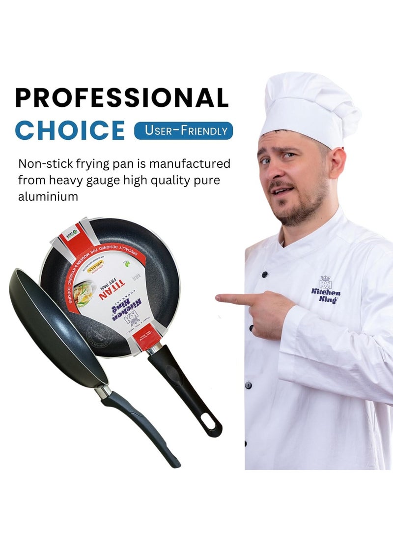 Kitchen King Titan Fry Pan, Non Stick Egg Pan with Heat Resistant Handle, Even Heat, PFOA Free, FDA Approved, Durable & Ideal for Healthy Cooking, 24cm - Image 5