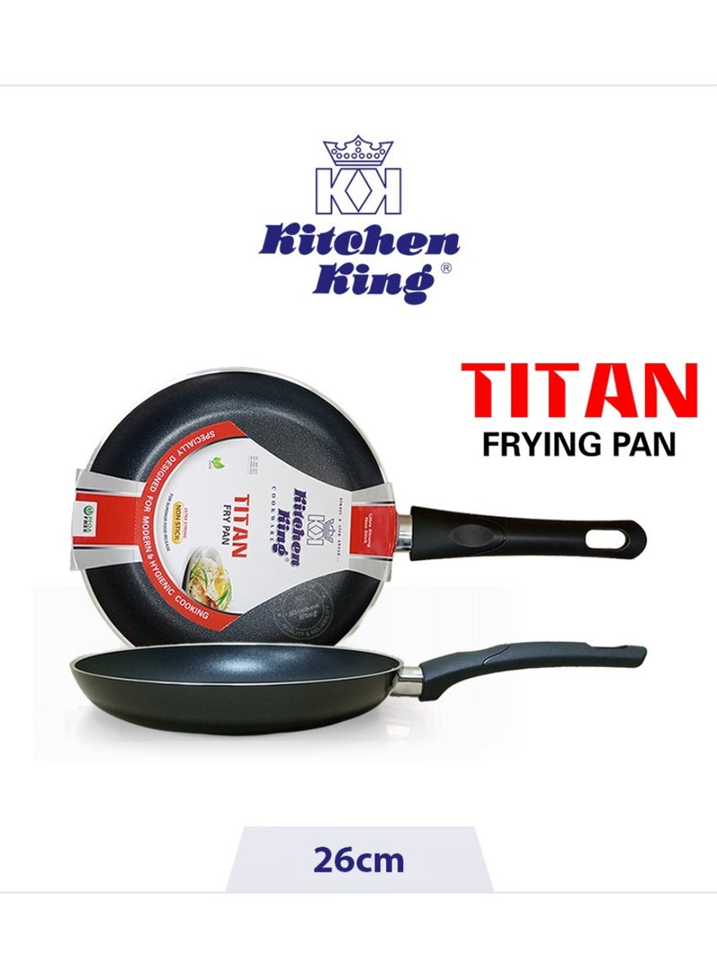 Kitchen King Titan Fry Pan, Non Stick Egg Pan with Heat Resistant Handle, Even Heat, PFOA Free, FDA Approved, Durable & Ideal for Healthy Cooking, 24cm - Image 2