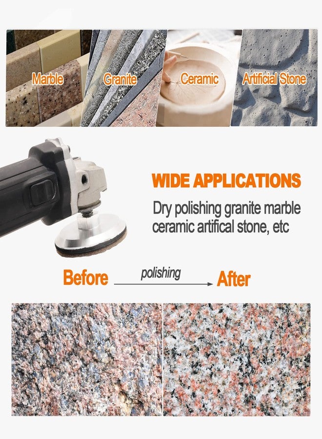 BRSCHNITT Dry Diamond Polishing Pad Set,7pcs 4 inch #50 for Stone Marble Quartz Granite Sanding Disc Countertop Polish Polisher Pads Kit Tools used on Grinder or Polisher - Image 2