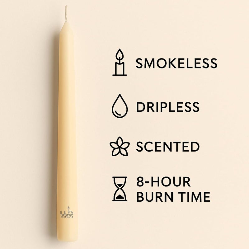 Wickbond 10″ Soy Wax Taper Candles – Pack of 6 | Dripless, Smokeless, Long Burn | Elegant for Dinner, Wedding & Home Décor (Mint) - Image 3