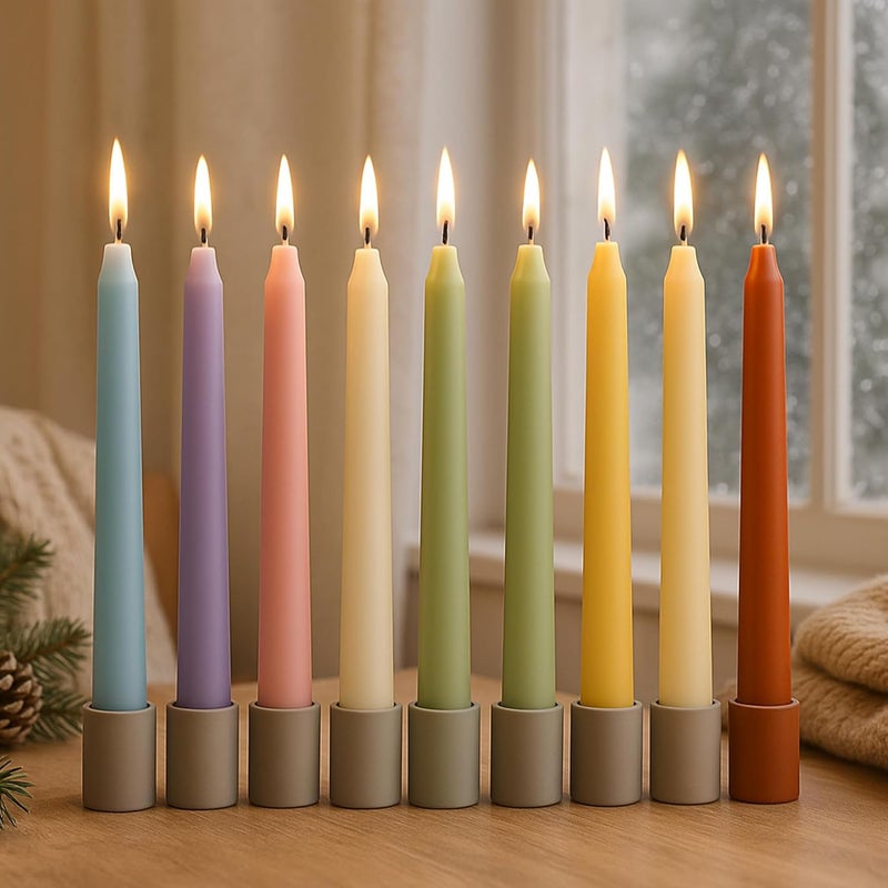 Wickbond 10″ Soy Wax Taper Candles – Pack of 6 | Dripless, Smokeless, Long Burn | Elegant for Dinner, Wedding & Home Décor (Mint) - Image 5