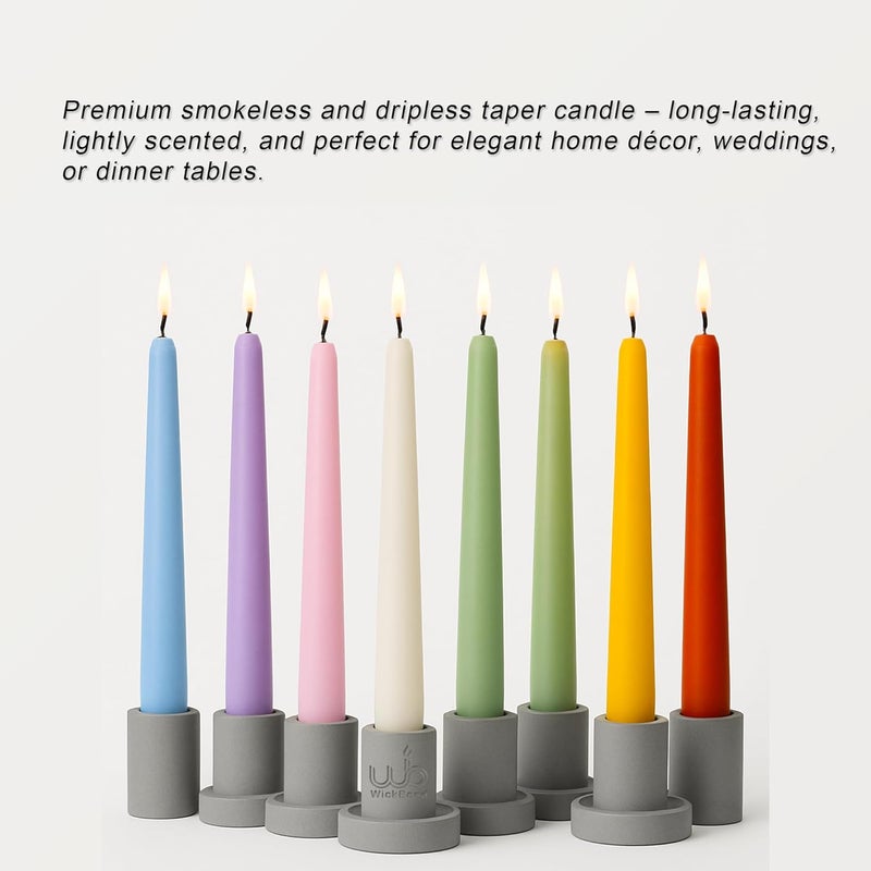 Wickbond 10″ Soy Wax Taper Candles – Pack of 6 | Dripless, Smokeless, Long Burn | Elegant for Dinner, Wedding & Home Décor (Mint) - Image 4
