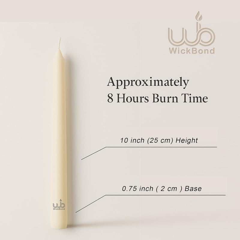 Wickbond 10″ Soy Wax Taper Candles – Pack of 6 | Dripless, Smokeless, Long Burn | Elegant for Dinner, Wedding & Home Décor (Mint) - Image 2