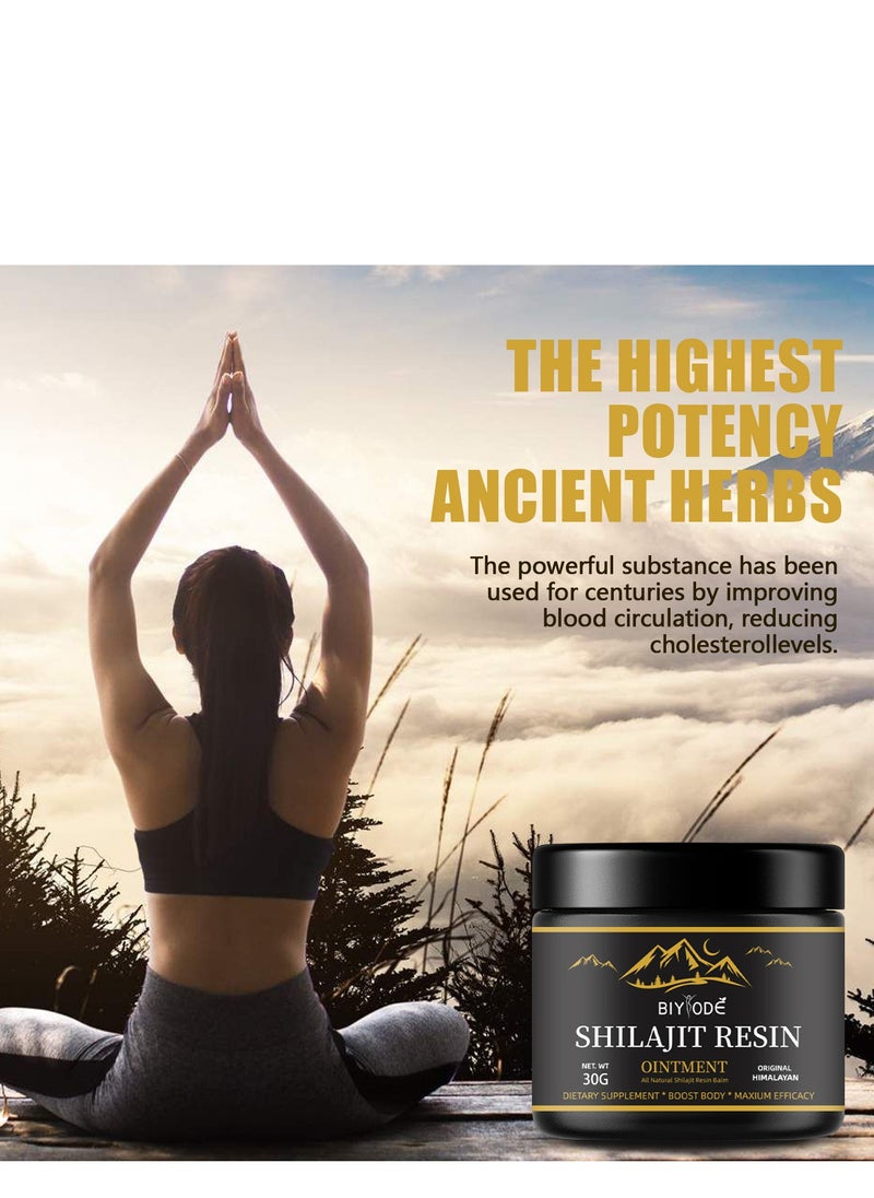 BIYODE - Shilajit Pure Himalayan Organic Shilajit Resin - Himalayan Shilajit Supplement- Maximum Potency and Pure Shilajit for Men Gold Grade Natural Shilajit with 85+ Trace Minerals and Fulvic Acid - 30g - Image 1