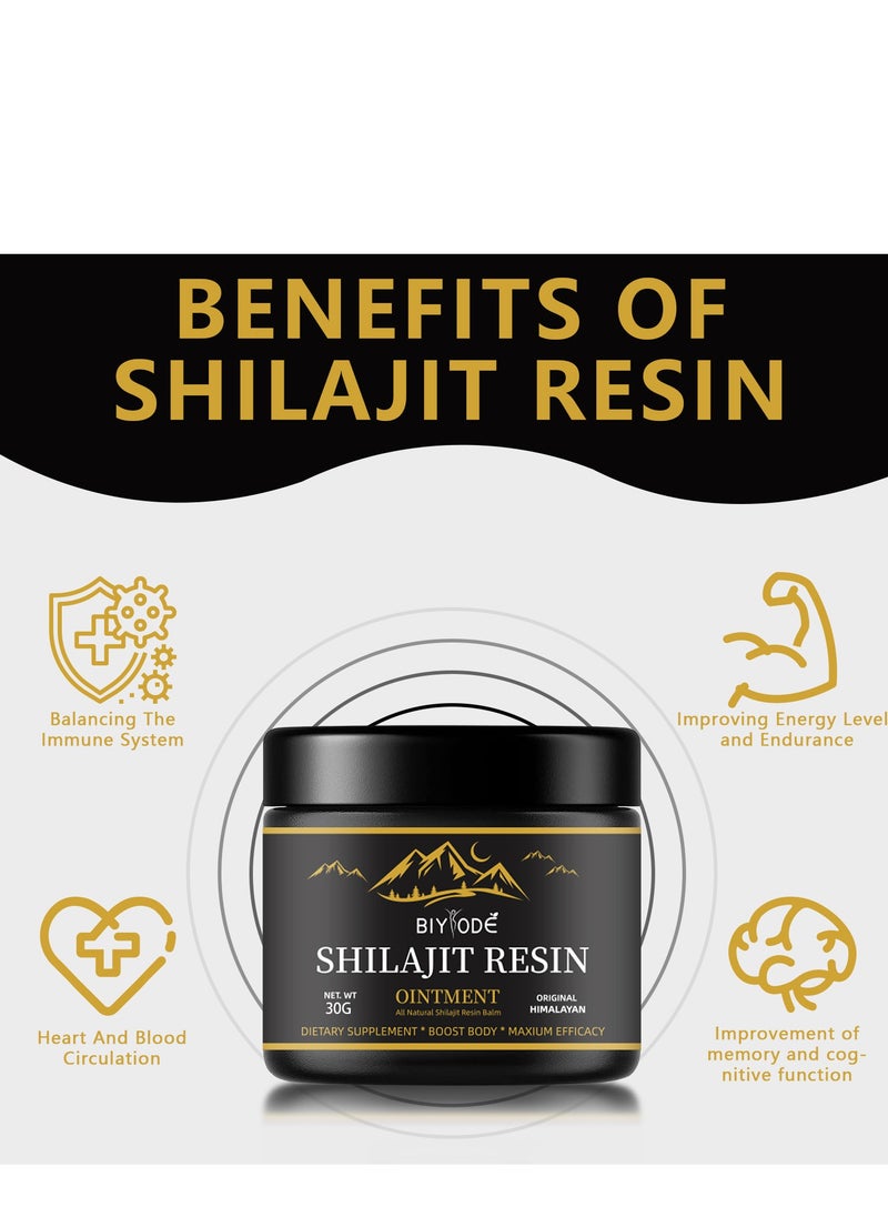 BIYODE - Shilajit Pure Himalayan Organic Shilajit Resin - Himalayan Shilajit Supplement- Maximum Potency and Pure Shilajit for Men Gold Grade Natural Shilajit with 85+ Trace Minerals and Fulvic Acid - 30g - Image 1