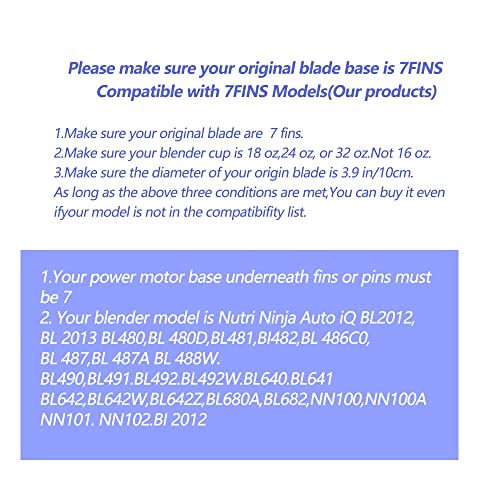 PODCAY 1-pack Extractor Blade Assembly 7 Fins Ninja Blender Blade Ninja Blender Replacement Parts Compatible with Ninja Blenders Auto iQ BL480 BL482 BL642 BL682 NN102 - Image 4