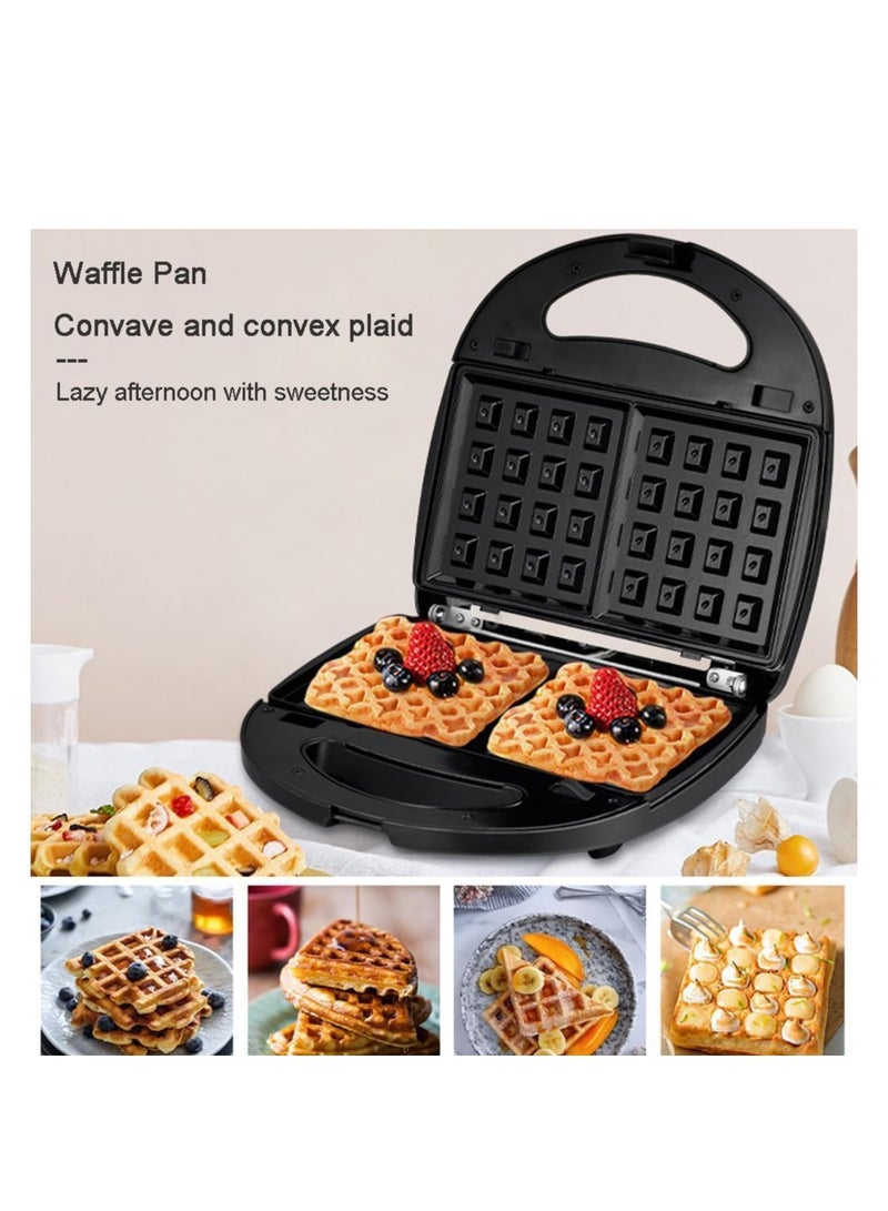 Donut Maker, 3 in 1 Electric Waffles Sandwich Machine，Panini Press Grill Iron Set with 3 interchangeable Removable Non Stick Plates，750W Detachable Dessert Toaster, Perfect for Breakfast  - Image 2