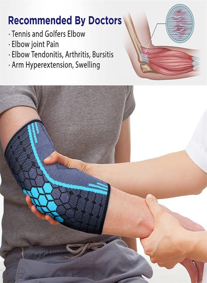 BROGBUS Weight lifting Compression Support Tennis Golfer Elbow Pain Relief Breathable Badminton Basketball Elbow Pads (Small)(Pack Of 02) - Image 2