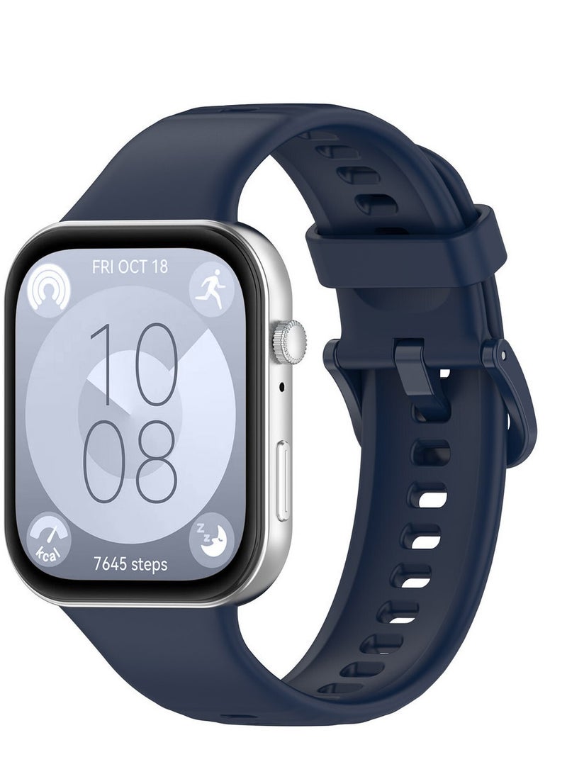 سوار رياضى من السيليكون لساعة هواوى فيت  3 2024  ازرق - Image 2