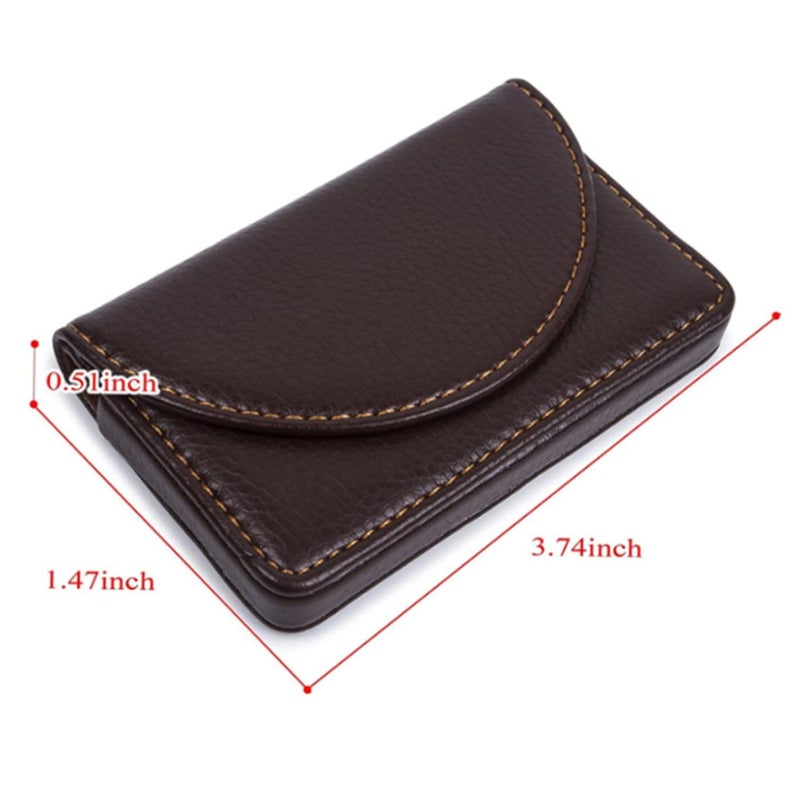 Magnetic Shut Leather Business Card Holder Case Organizer For Men And Women - Image 3