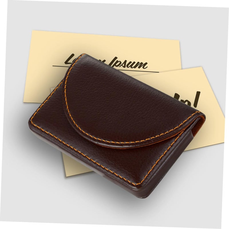 Magnetic Shut Leather Business Card Holder Case Organizer For Men And Women - Image 5