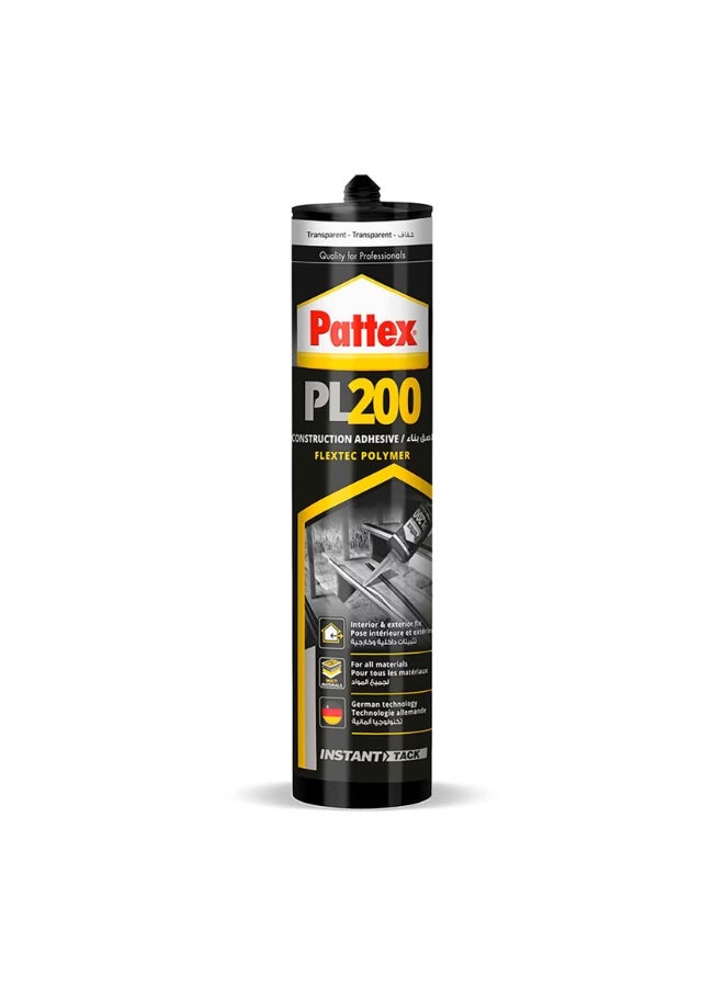 Henkel Pattex Construction Adhesive Flextec Polymer PL 200 Tr 290g (GCC) Transparent