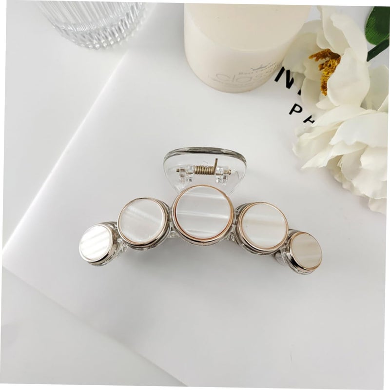Angoily Vintage round Shell Effect Hair Claw Clips 3 Pieces Plastic Hair Clamps for Women, Sturdy Jaw Clips for Everyday Hairstyles and Bun Styling Random Color - Image 5