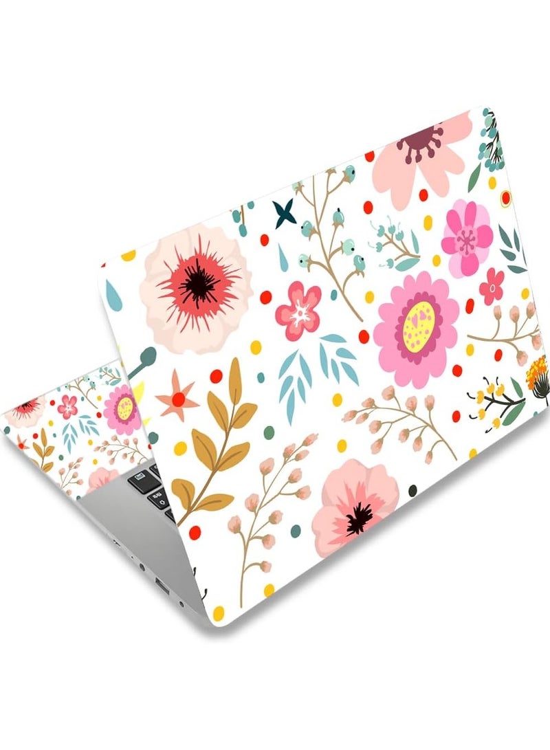 Today Idea Laptop Skin Sticker Decal,12" 13" 13.3" 14" 15" 15.4" 15.6 inch Laptop Vinyl Skin Sticker Cover Art Protector Notebook PC (2 Wrist Pad Skins Included), Decorative Waterproof, Flower Plants - Image 1