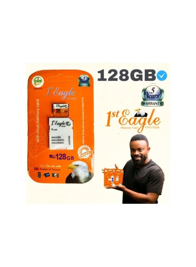 بطاقة ذاكرة تخزين عالية السرعة من نوع MicroSD بسعة 128 جيجابايت - Image 1