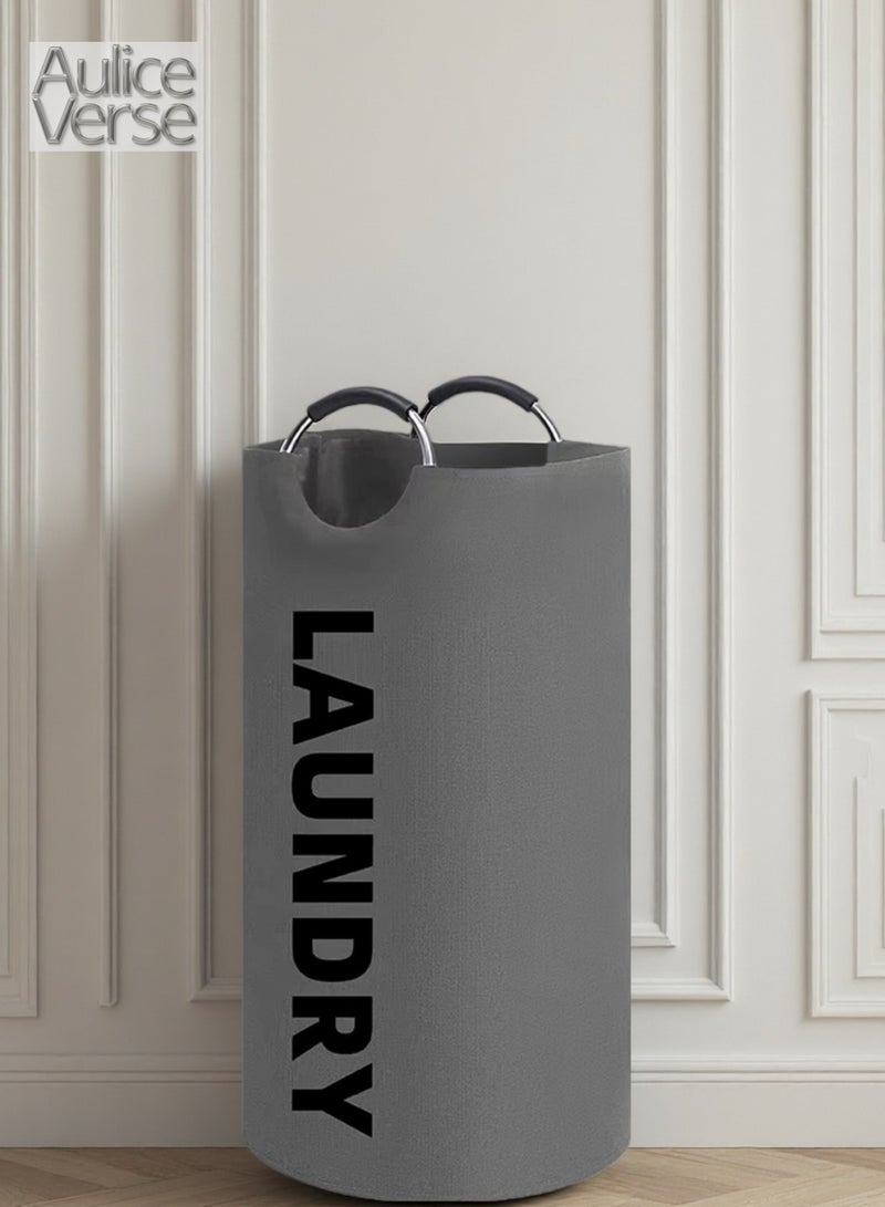 AuliceVerse 90L Laundry Basket Collapsible Slim with Aluminium Handles Washing Hamper Bag Organizer Easy Storage for Dirt Clean Clothes Toys Bedroom Bathroom Kitchen - Image 1