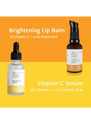 deconstruct vitamin c serum lip balm Deconstruct 10% Face & 10% Niacinamide Face Serum Combo | Serum For Glowing Skin | Reduces Pigmentation, Dark Spots & Acne Marks Liposomal Glutathione – Village