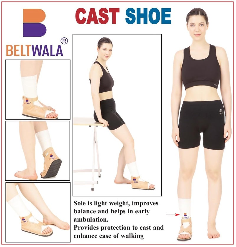 BELTWALA Cast Shoe for Foot Plaster | Orthopedic Cast Boot & Ankle Support Protector – Adjustable Shoe for Men & Women, Fits Left & Right Leg (XL) - Image 2