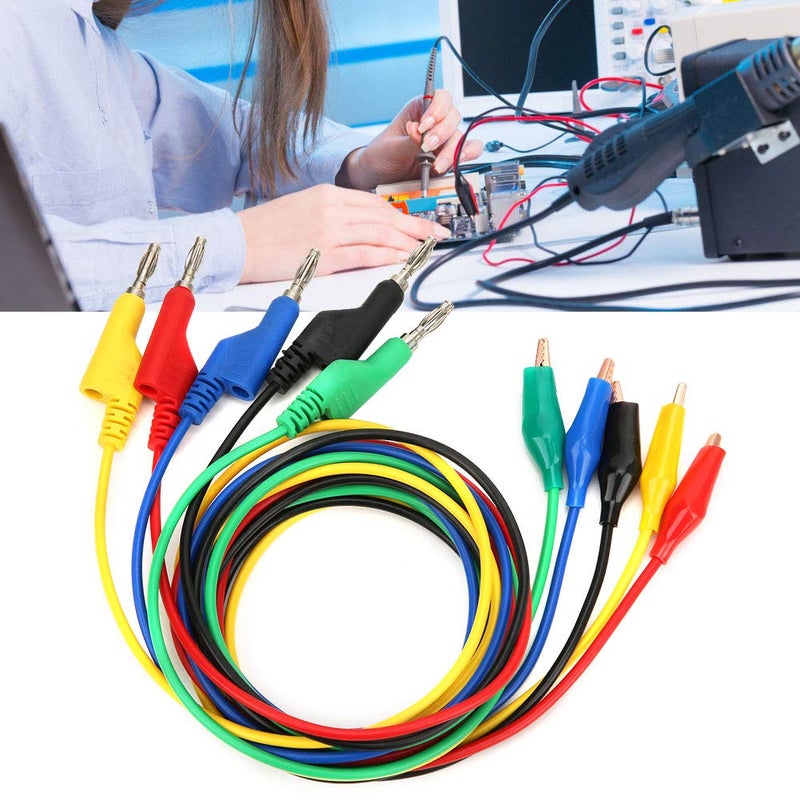 P1044 5Pcs 4mm Test Lead, Copper Plating Testing Cable Wire with Plated Copper, Stackable Banana Plug to Clip Test Lead for Multimeter, ANKROYUgmv2yor0qk - Image 4