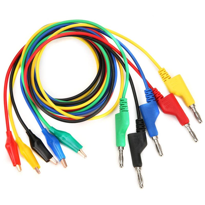 P1044 5Pcs 4mm Test Lead, Copper Plating Testing Cable Wire with Plated Copper, Stackable Banana Plug to Clip Test Lead for Multimeter, ANKROYUgmv2yor0qk - Image 1