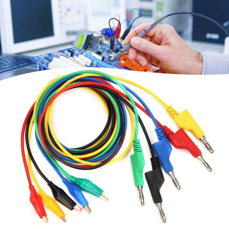 P1044 5Pcs 4mm Test Lead, Copper Plating Testing Cable Wire with Plated Copper, Stackable Banana Plug to Clip Test Lead for Multimeter, ANKROYUgmv2yor0qk - Image 5