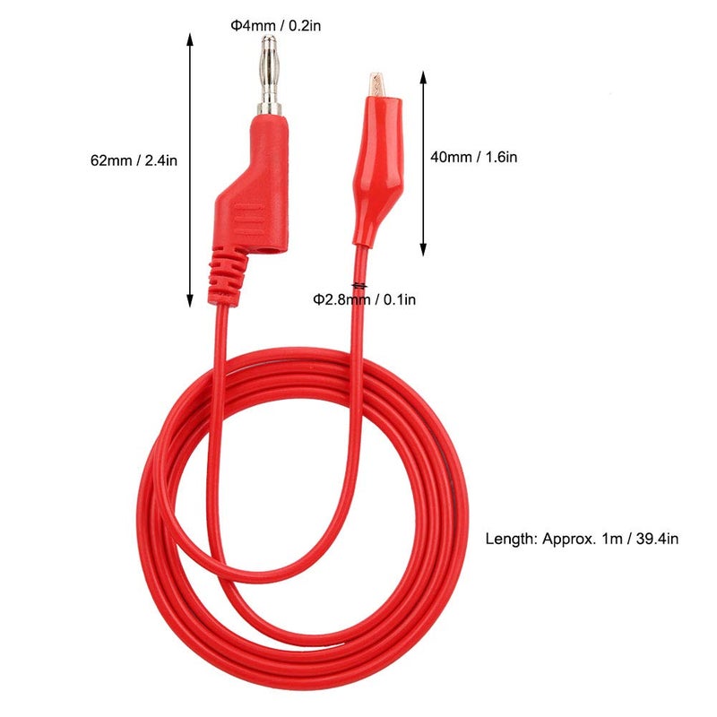 P1044 5Pcs 4mm Test Lead, Copper Plating Testing Cable Wire with Plated Copper, Stackable Banana Plug to Clip Test Lead for Multimeter, ANKROYUgmv2yor0qk - Image 2