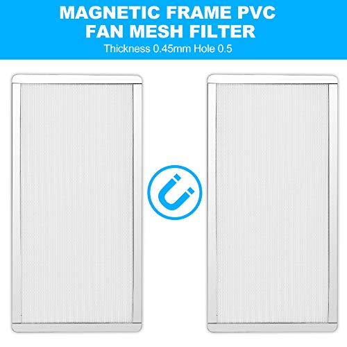PANO-MOUNTS 287mm 140mm x 2 PC Fan Dust Mesh Filter 11.3inch x 5.79inch PVC Computer PC Case Dust Proof Filter Cover Magnetic White 2-Pack - Image 3