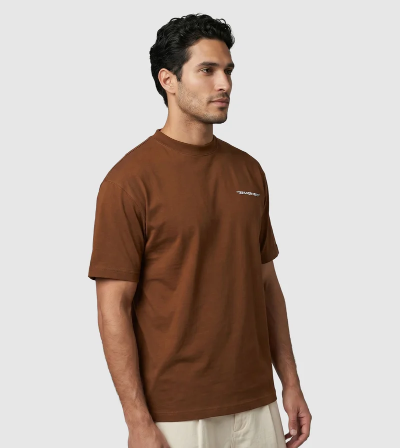 إف5 SHORT SLEEVE T-SHIRT -BROWN