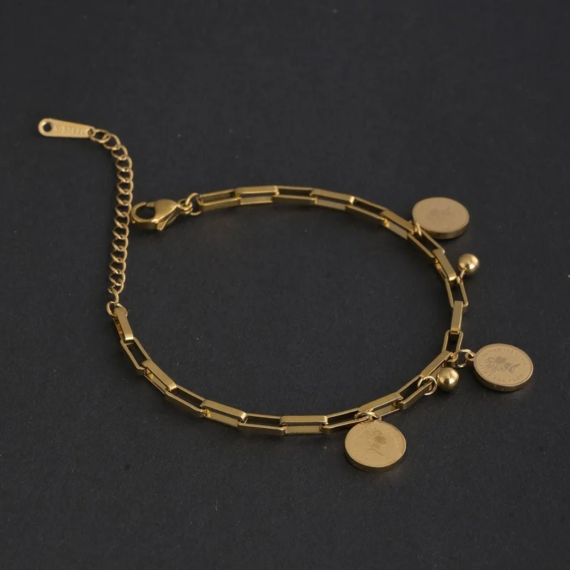 بالموناس PALMONAS 18k Gold Tone Plated Blizabeth Bracelet
 for Women