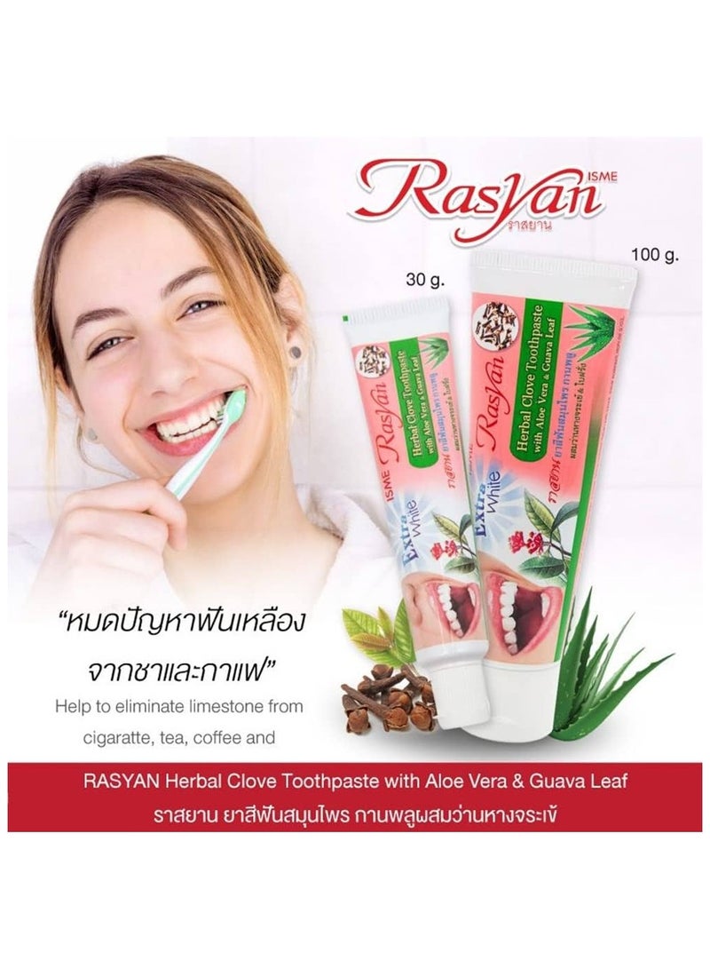 Rasyan ISME Natural Herbal Clove Toothpaste 100 g with Aloe Vera & Guava Leaf Whitening Bad Breath Decay Fluoride Free Toothpaste, Pack of 1 - Image 2