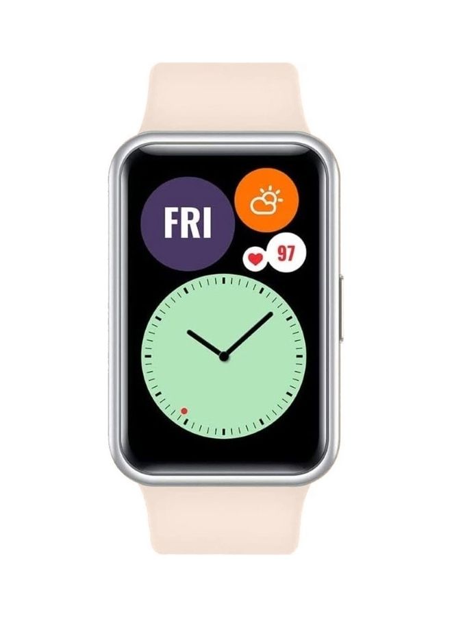 Loquat Adjustable Silicone Sport Watch Bands Replacement Wristband Compatible With Huawei Watch Fit 2 Pink Sand - Image 3