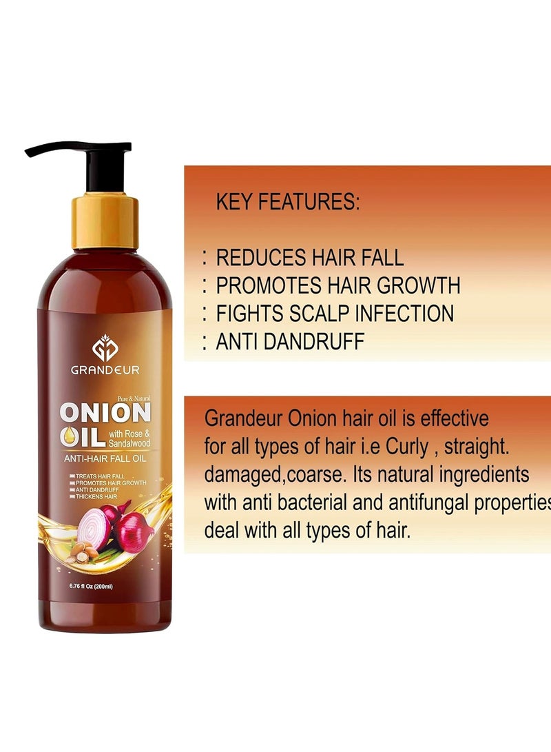 جراندور شامبو جراندور بالبصل 200 مل للشعر وزيت البصل 200 مل لنمو الشعر بخلاصة البصل الأحمر - Image 4